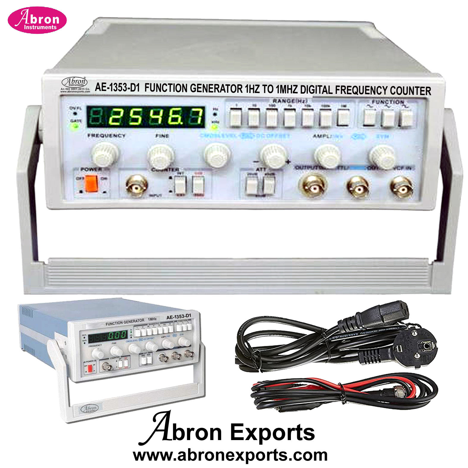 Function Generator + Frequency Counter digital 0-01-1Mhz 6 LED  Oscillator sine triangle square with power supply 220vabron AE-1353D1MC